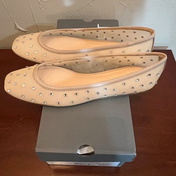 NEW Women's Loft Sparkle Rhinestone Mesh Ballet Flats in Blush Sparkle - Size 7 - Picture 4 of 8